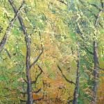 2024, Forêt sacrilège 44, acrylique, 50 x 70 cm.