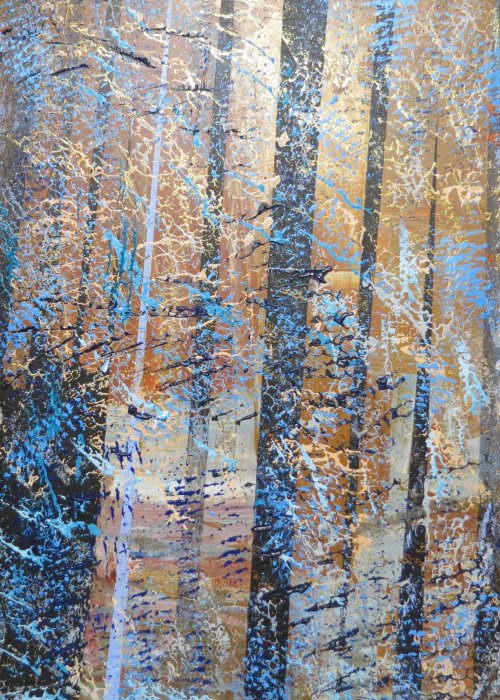 2024, Forêt sacrilège 47, acrylique, 50 x 70 cm.