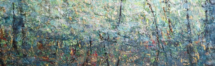 2024, Forêt sacrillège 34 b,acrylique, 90 x 30 cm.