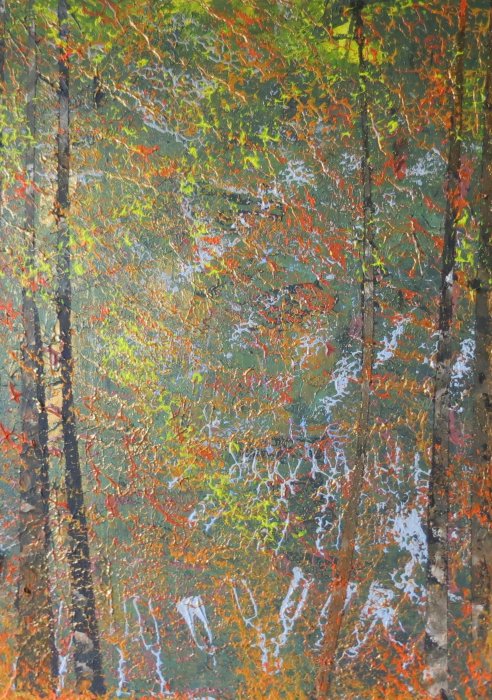 2024,Forêt sacrilège 46, acrylique, 50x 70 cm.