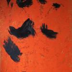 Ecrits du couchant, 2021, acrylique et huile, 96 195 cm