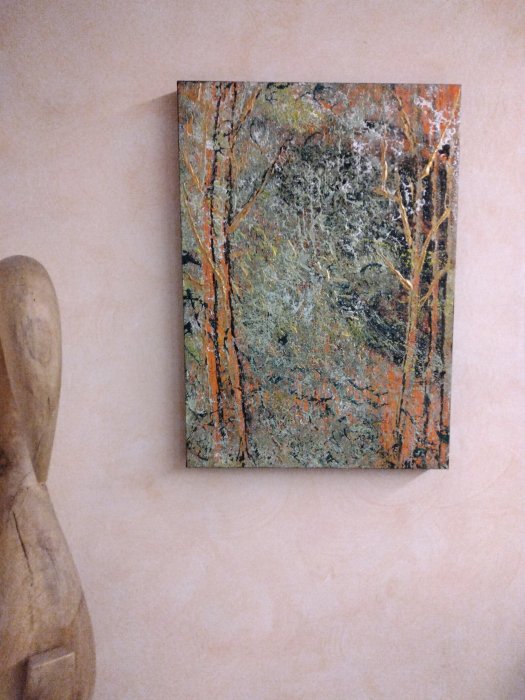 Forêt sacrilège 29, 2024, acrylique; 40 x 50 cm.