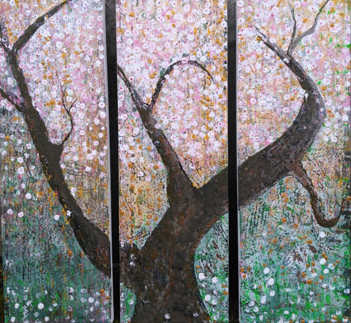 L'arbre 3, 2024, acrylique, 120 x 120 cm.