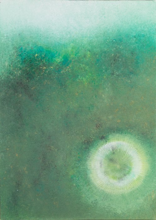 Le verger de ton regard 19, 2019, huile, 65 x 92 cm.