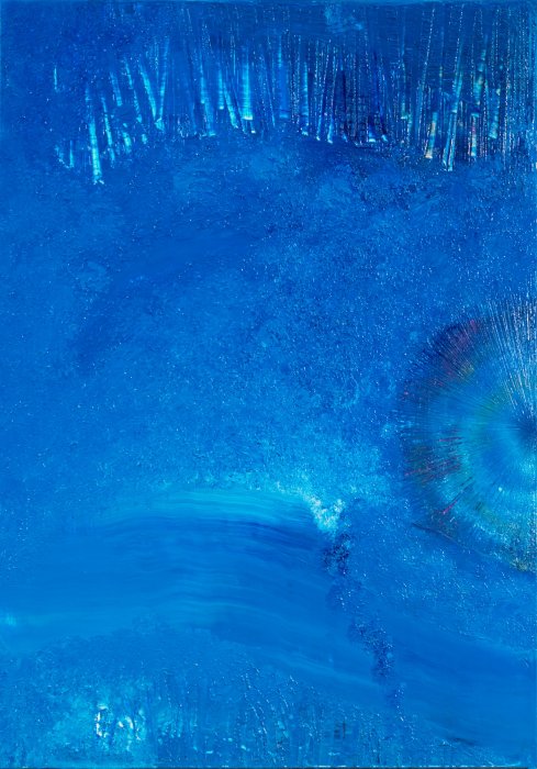 Le verger de ton regard 28, 2019, huile, 65 x 92 cm.