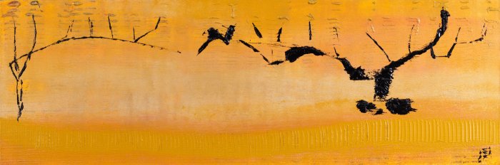 Le verger de ton regard 4, 2018, acrylique, 150 x 50 cm.