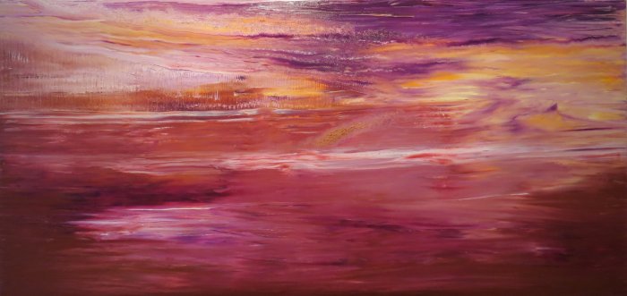 Parcelles de ciel I, 2021, huile, 195 x 96 cm.