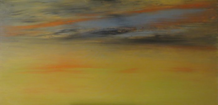 Parcelles de ciel IV, 2021, huile, 195 x 96 cm.