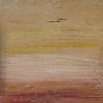 Parcelles de ciel VII, 2022, huile et bois, 97 x 165 cm.