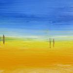 Parcelles de ciel XI, 2022, huile et bois, 140 x 70 cm.