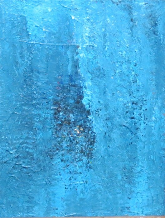 Puiser le Bleu 11, 2024, acrylique,  30 w 40 cm.