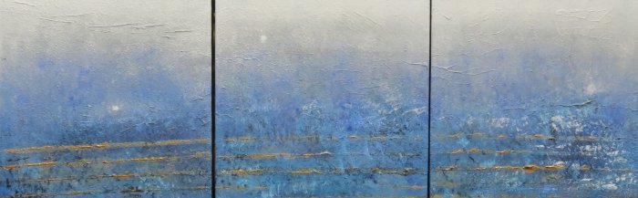 Puiser le Bleu 12, 2024, acrylique, 3 x 30 x 30 cm.