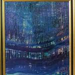 Puiser le Bleu 14, 2024,  Avril, huile, 54 x 65 cm.