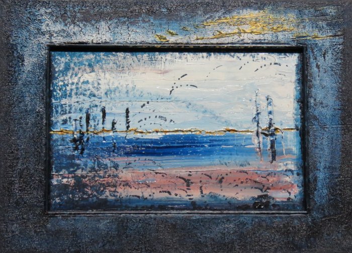 Puiser le Bleu 18, 2024, huile, 30 x 20 cm.