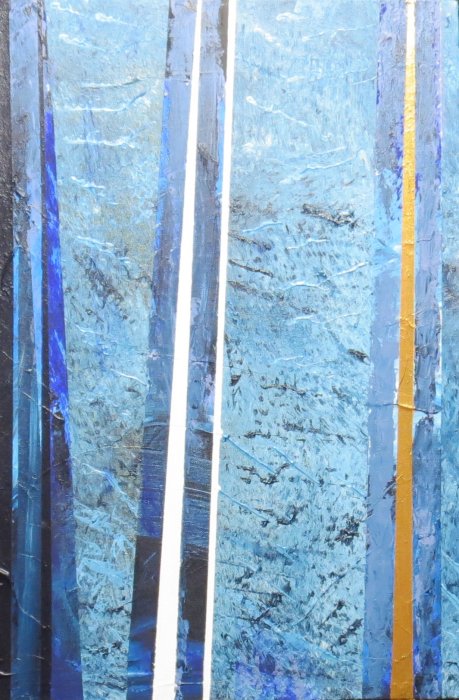 Puiser le Bleu 19, 2025, acrylique, 40 x 60 cm.