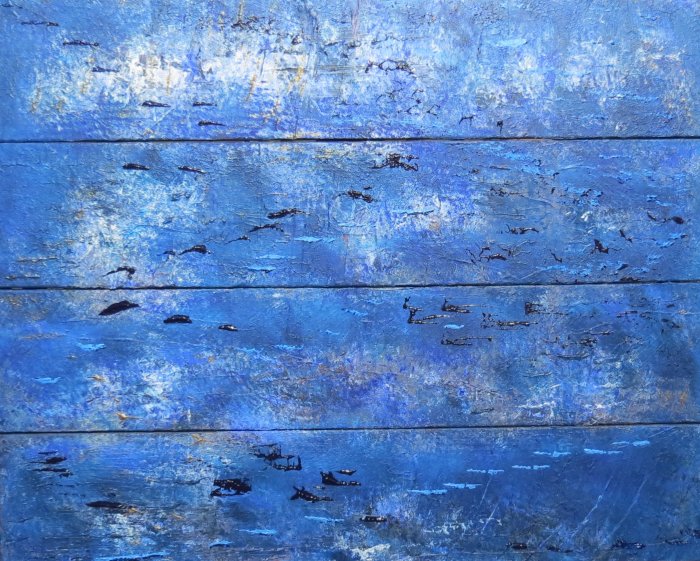 Puiser le Bleu 21, 2025, acrylique, 100 x 80 cm.