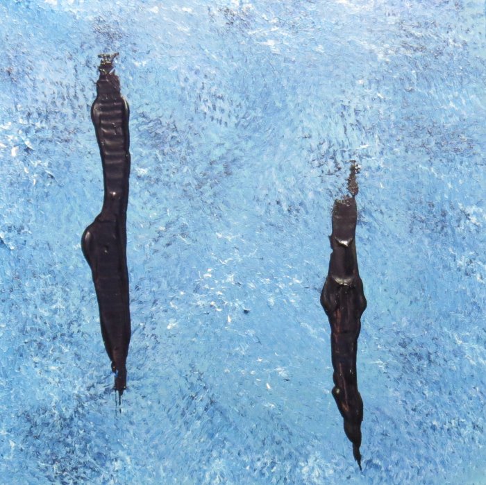 Puiser le Bleu 22, 2025, acrylique, 50 x 50 cm.