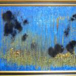 Puiser le Bleu 7, 2024, huile et pigment, 65 x 50 cm.