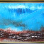 Puiser le Bleu 9, 2024, huile, 73 x 60 cm.