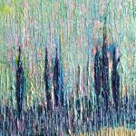 si six cyprès...,2024, acrylique, 40 x 50 cm.