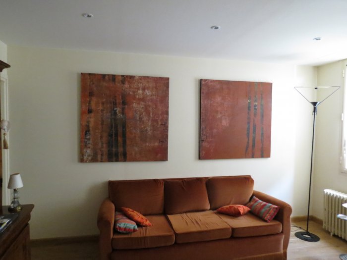 sans titre, 2013, acrylique sur toile, 2 fois 110 x 110 cm.