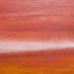 Trame di cielo XIII, 2026, huile et bois, 140 x 70 cm.